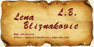 Lena Bliznaković vizit kartica